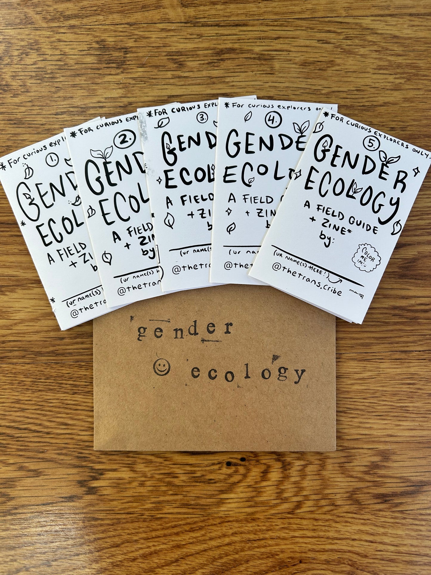 Gender Ecology Field Guide & Zines (minizine series, 5 zines total included in each pack)